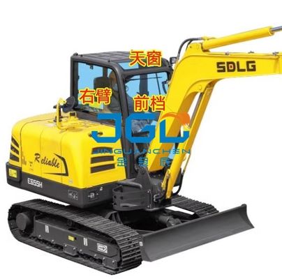 E690H/635/655/675/685 Parabrezza per escavatore Curva laterale posteriore Lucernario per braccio destro