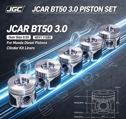 JCAR BT50 3.0 Over Size 0.50 WEY1 11SBX Assemblaggio per Mazda Diesel Pistons Kit di cilindri Liner Liners Motore Set di pistoni