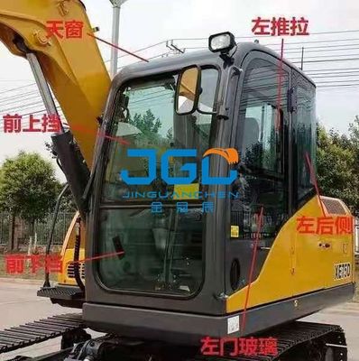 XE75DA 85C 80 Anteriore Inferiore Ingranaggio Vetro Escavatore Anteriore Ammortizzatore Vetro Lato Posteriore Vetro Curvo