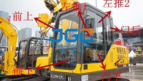 FR150E 330E 370E 480E Scavatore Vetro frontale e posteriore Vetro frontale superiore e inferiore