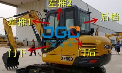XE60D Scavatori Porta anteriore e posteriore e finestre Pareti di ricambio parabrezza sinistra e destra