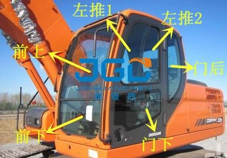 L'escavatore Front Rear Door Skylight Upper di DX150-9C 150LC ed il parabrezza più basso hanno laminato il vetro