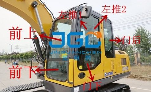 XE150D 155DK Escavatore Porta anteriore e posteriore e finestre vetro laminato sinistro e destro