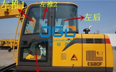 E680F 675F Escavatore Vetro frontale e posteriore Vetro frontale sinistro e destro Vetro