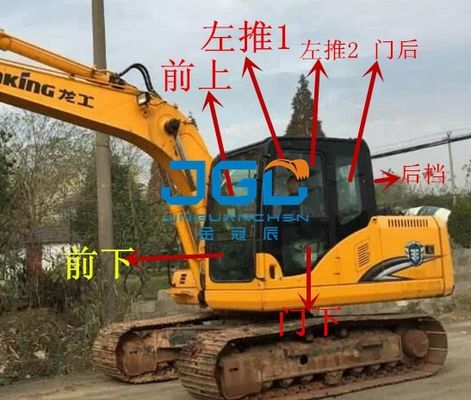LG6150 135 Excavator Front Gear Rear Gear Sinistra e destra Porta lucernario Vetro anteriore superiore e inferiore
