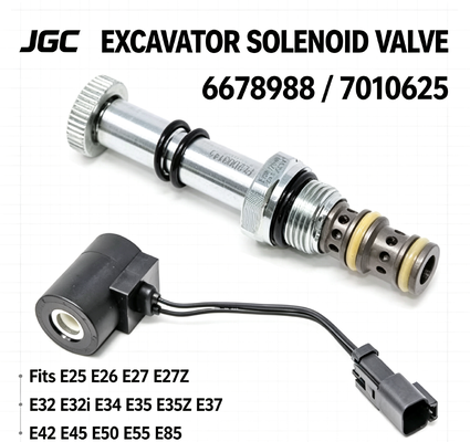 Elettrovalvola 6678988 7010625 per Escavatori E25 E26 E27 E27Z E32 E32i E34 E35 E35i E35Z E37 E42 E45 E50 E55 E85