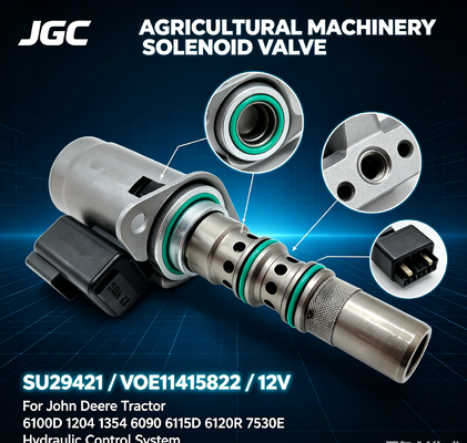 SU29421 VOE11415822 Valvola solenoide 12V per trattore 6100D 1204 1354 6090 6115D 6120R 7530E Parte di macchine agricole