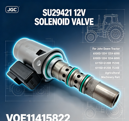 SU29421 VOE11415822 Valvola solenoide 12V per trattore 6100D 1204 1354 6090 6115D 6120R 7530E Parte di macchine agricole