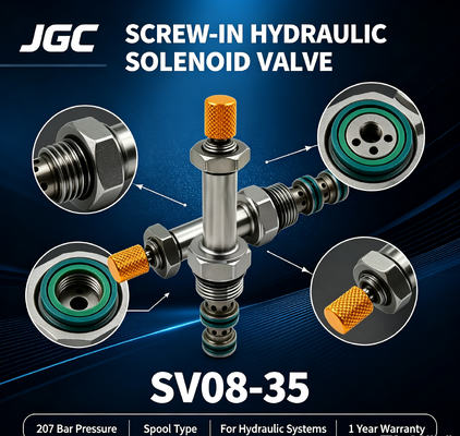 SV08-35 Valvola solenoide idraulica a bobina elettrica avvitata 207 bar pressione 1 anno di garanzia per sistemi idraulici