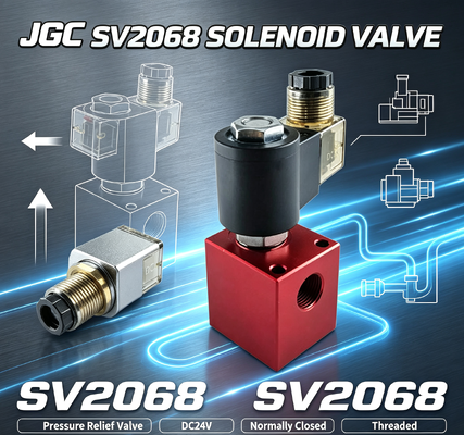SV2068 Valvola a sfera solenoide idraulica Valvola di scarico della pressione Cartuccia filettata Valvola di mantenimento della pressione normalmente chiusa DC24V