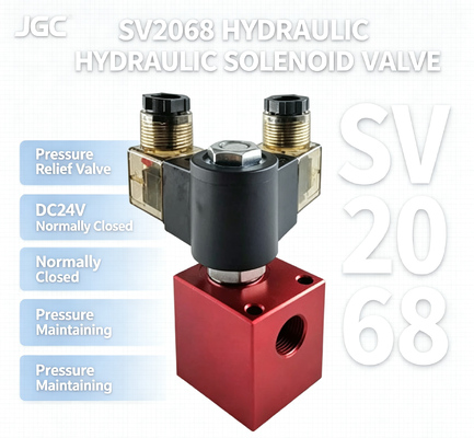 SV2068 Valvola a sfera solenoide idraulica Valvola di scarico della pressione Cartuccia filettata Valvola di mantenimento della pressione normalmente chiusa DC24V
