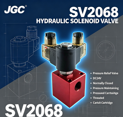 SV2068 Valvola a sfera solenoide idraulica Valvola di scarico della pressione Cartuccia filettata Valvola di mantenimento della pressione normalmente chiusa DC24V