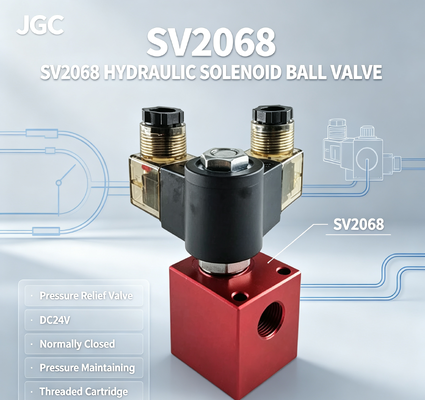SV2068 Valvola a sfera solenoide idraulica Valvola di scarico della pressione Cartuccia filettata Valvola di mantenimento della pressione normalmente chiusa DC24V