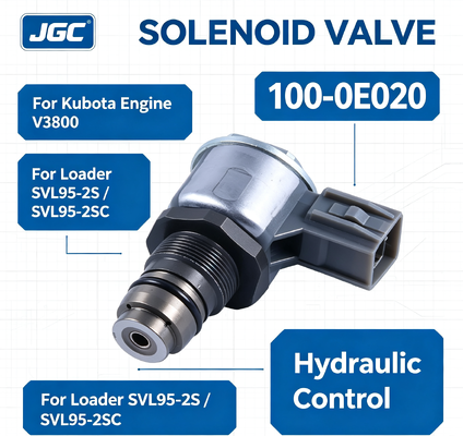 100-0E020 Valvola Solenoide Ricambi Escavatore per Motore Kubota V3800 Pala SVL95-2S SVL95-2SC