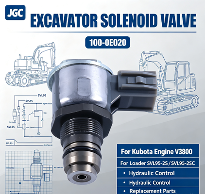 100-0E020 Valvola Solenoide Ricambi Escavatore per Motore Kubota V3800 Pala SVL95-2S SVL95-2SC