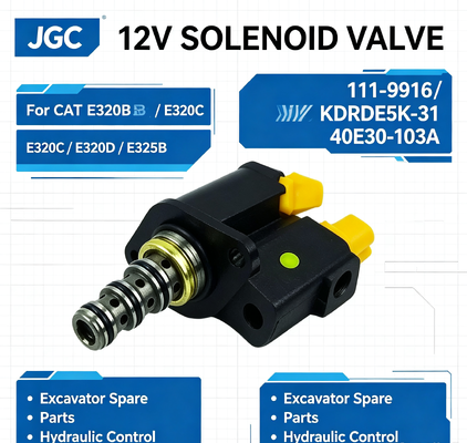111-9916 Valvola Solenoide Gruppo Escavatore 12V N. Parte KDRDE5K-31 40E30-103A per CAT E320b E320c E320d E325b