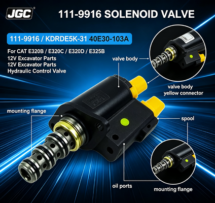 111-9916 Valvola Solenoide Gruppo Escavatore 12V N. Parte KDRDE5K-31 40E30-103A per CAT E320b E320c E320d E325b