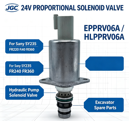 EPPRV06A Valvola solenoide proporzionale 24V HLPPRV06A per Sany SY235 FR220 FR240 FR360 Valvola solenoide pompa idraulica escavatore