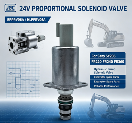 EPPRV06A Valvola solenoide proporzionale 24V HLPPRV06A per Sany SY235 FR220 FR240 FR360 Valvola solenoide pompa idraulica escavatore