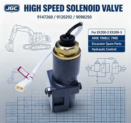 9147260 9120292 9098250 Valvola Solenoide ad Alta Velocità per Escavatori EX200-2 EX200-3 490E 790ELC 790E