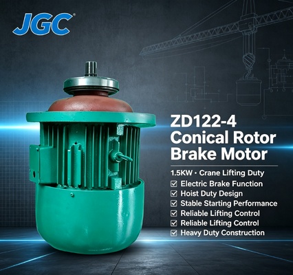 Motore di sollevamento di gru ZD122-4 Tipo motore a freno con rotore conico da 1,5 kW