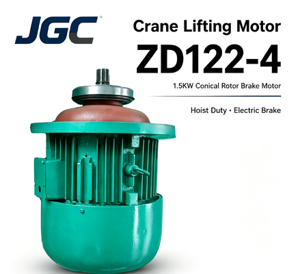 Motore di sollevamento di gru ZD122-4 Tipo motore a freno con rotore conico da 1,5 kW